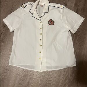 Jordan Ivory Blouse with Golden Highlights